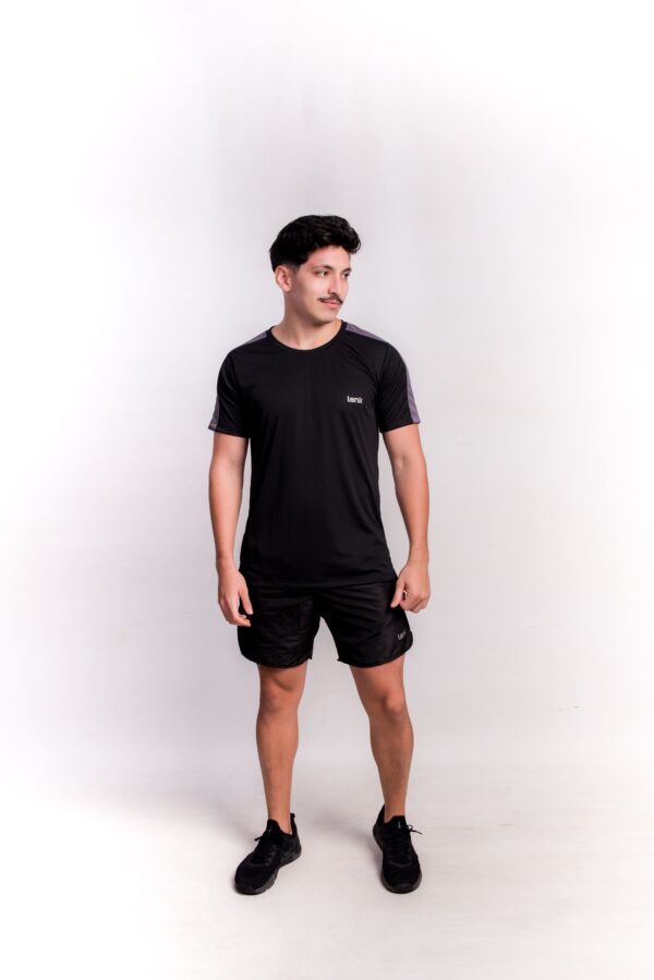 Camisa Bicolor Masculina - Preto Com Detalhe Cinza