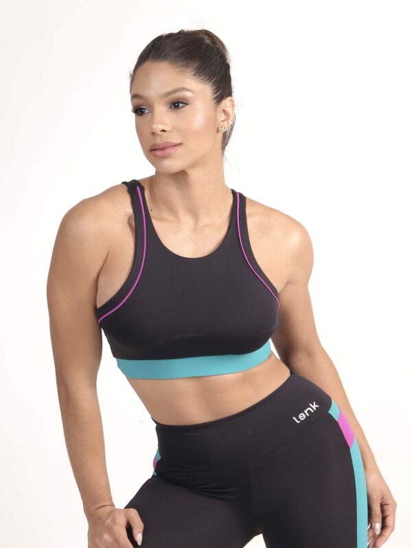 Top Tricolor Preto