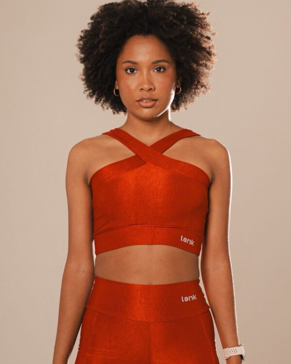 Top Cropped Cruzado  Laranja