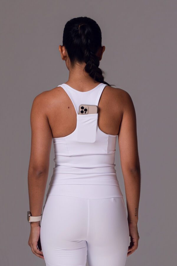 Regata Running Emana Com Bolso Branca